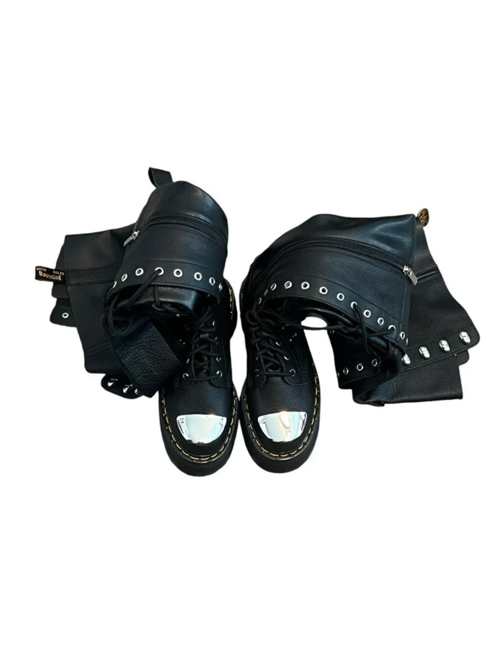 Dr. Martens 28-Eye XTRM Max Virginia Leather Size 6 Thigh High Platform Boots